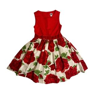 Red Floral Kids Dress